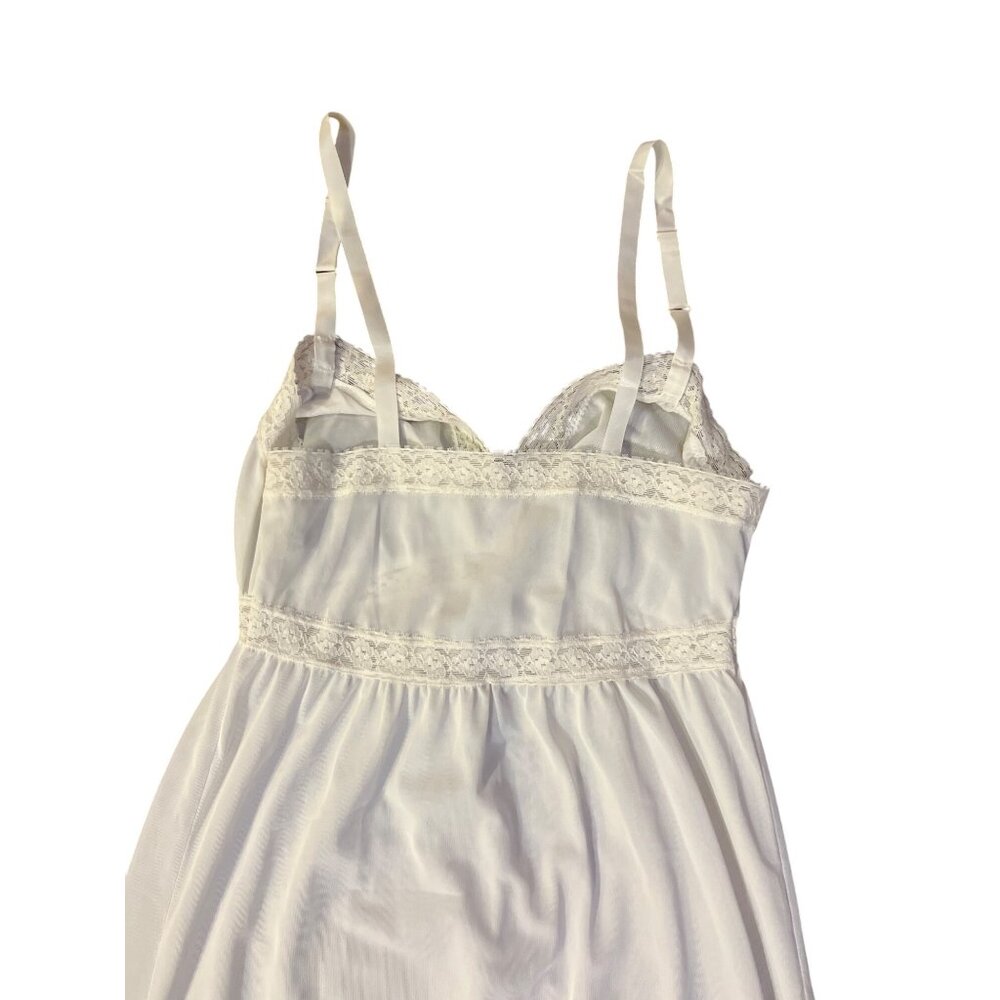 Vintage Mary Jane Full Slip Cream Nylon Lingerie 32 Used - Picture 6 of 10